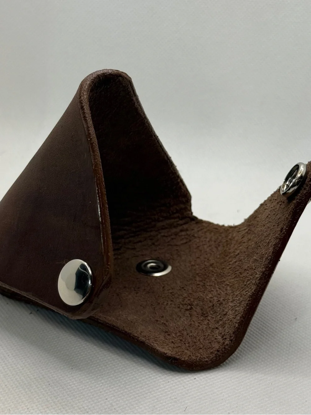 Handmade Triangular Leather Coin Pouch